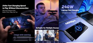 240w usb c(type c) cable,invisible holder charger cable with (1)